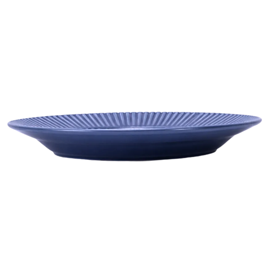 Aida 6 stk. Dybe Tallerkener Stentøj Groovy i Blå (Ø23cm)