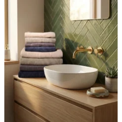 Badehåndklæde DENZEL m. Tern i Beige (140x70cm)