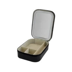 Beauty Box BARBRA m. LED Spejl i Sort (16,5x11,5x5cm)