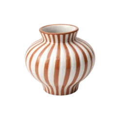 BETSY Vase i Beige Stribe (Ø14,7x13,5cm)