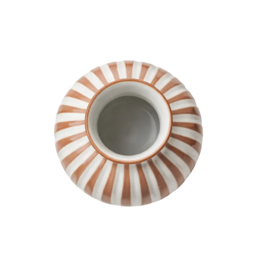 BETSY Vase i Beige Stribe (Ø14,7x13,5cm)