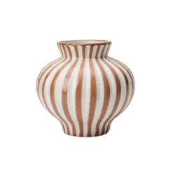 BETSY Vase i Beige Stribe (Ø14,7x13,5cm)