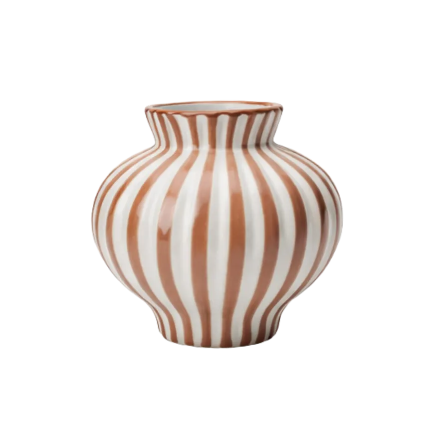 BETSY Vase i Beige Stribe (Ø14,7x13,5cm)