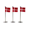 Bordflag Dannebrog i Metal 3 Stk. (H:20cm)