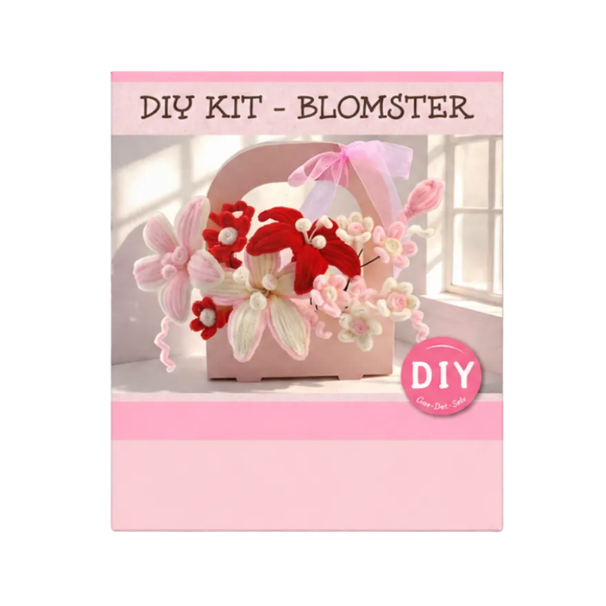 DIY Piberensersæt Blomster i Lyserød