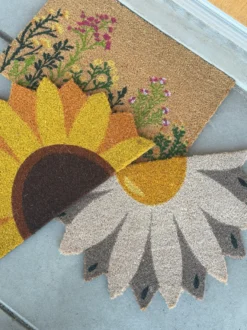 Dørmåtte m. Blomsterprint (40x60cm)