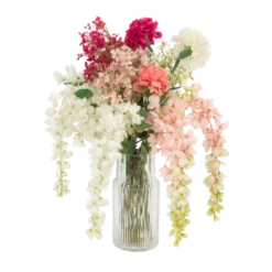 Evighedsbuket Blomsterdrøm i Hvid & Lyserød (H97cm)