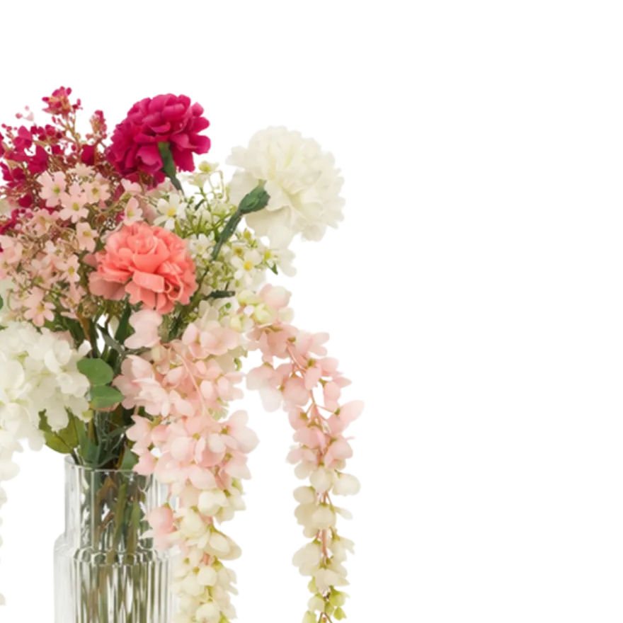 Evighedsbuket Blomsterdrøm i Hvid & Lyserød (H97cm)