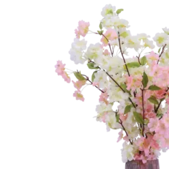 Evighedsbuket Ferskenblomst i Hvid og Lyserød (H105cm)