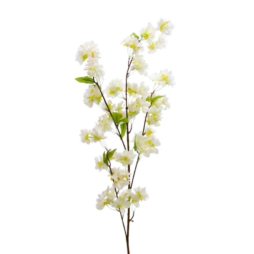 Evighedsbuket Ferskenblomst i Hvid (105cm)