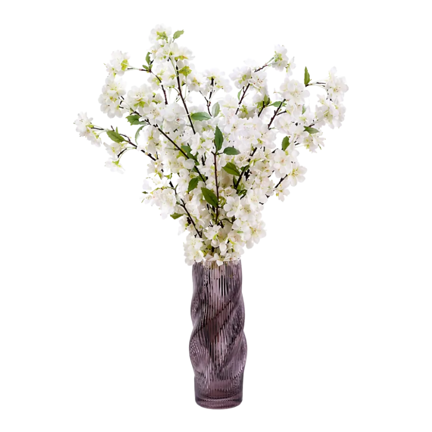Evighedsbuket Ferskenblomst i Hvid (105cm)