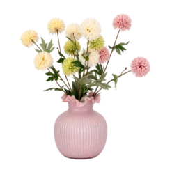 Evighedsbuket m. Krysantemum i Champagne, Hvid, Lysegrøn & Lyserød (H70cm)