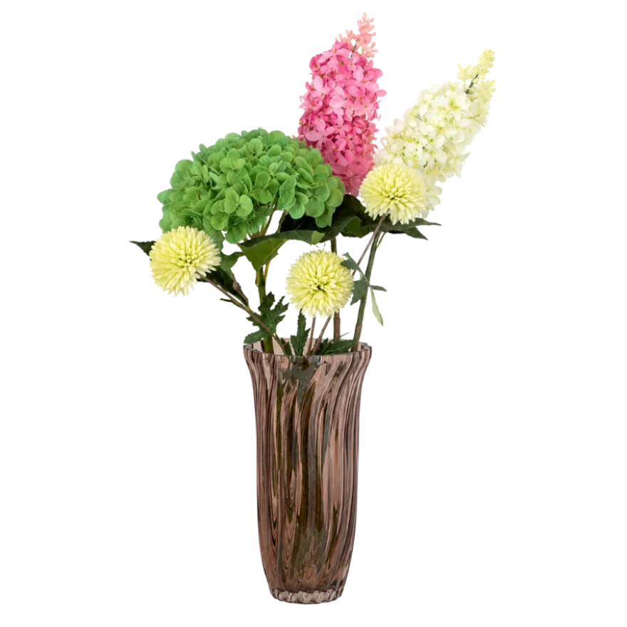 Evighedsbuket Sommer i Grønne & Lyserøde Nuancer (H70cm)