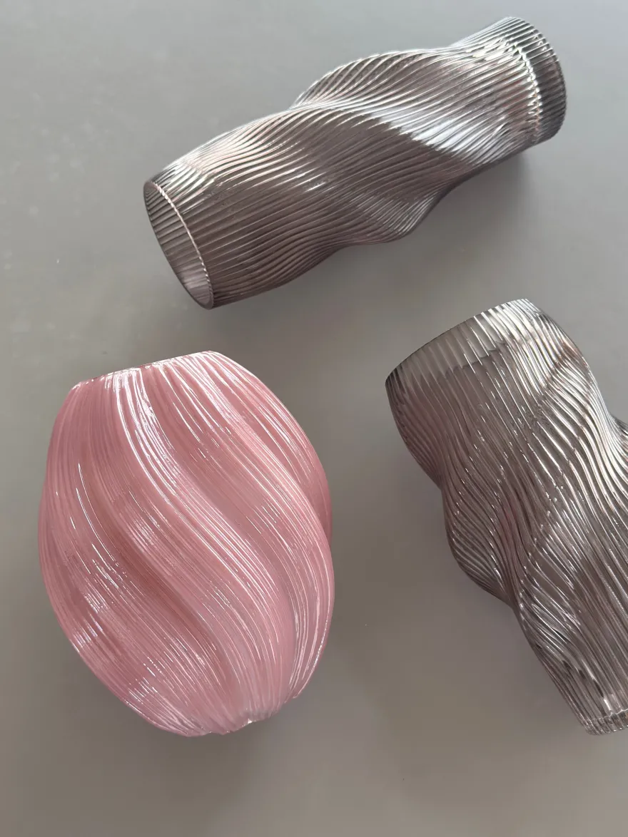 Glas Vase ANJAi Lyserød