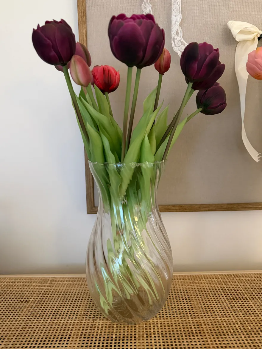 Glas Vase EBRU i Transparant (H23cm)