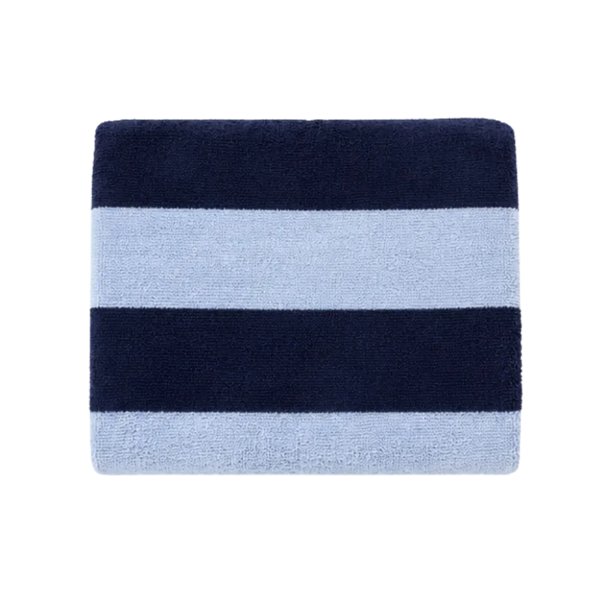 Håndklæde Striber i Navy/Lyseblå (50x90cm)