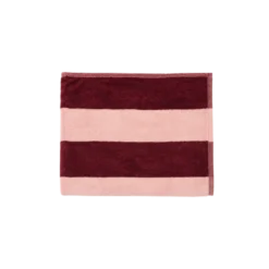 Håndklæde Striber i Rosa/Bordeaux (50x90cm)