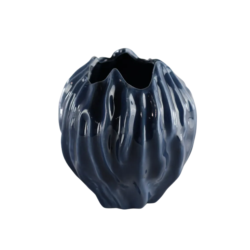 Keramik Vase FABIA i Blå (Ø18,2x20,7cm)