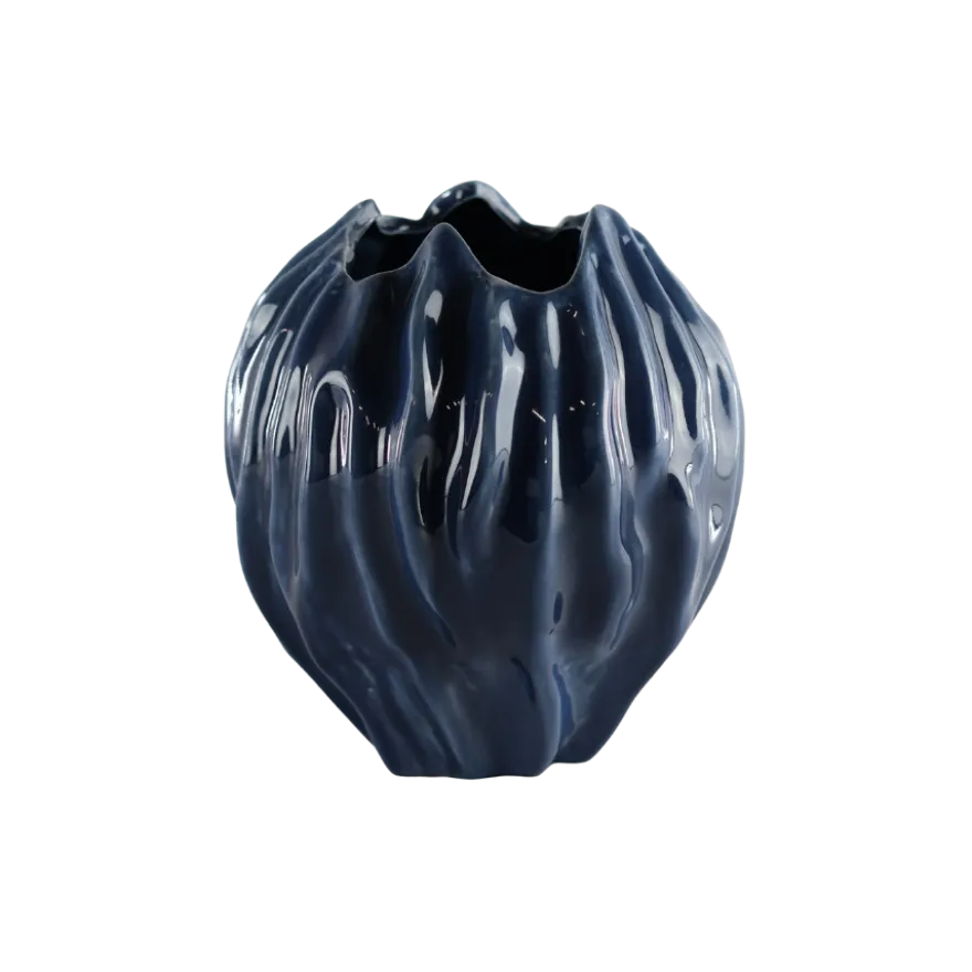 Keramik Vase FABIA i Blå (Ø18,2x20,7cm)