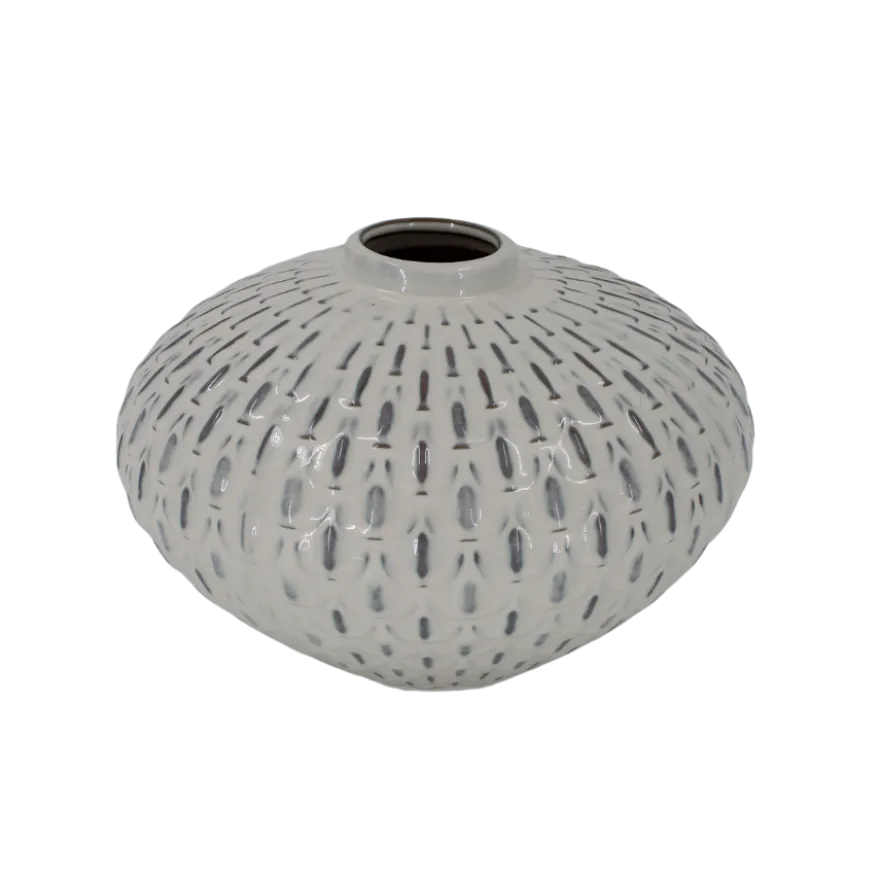Keramik Vase i Beige Mønstre (Ø31x20,7cm)