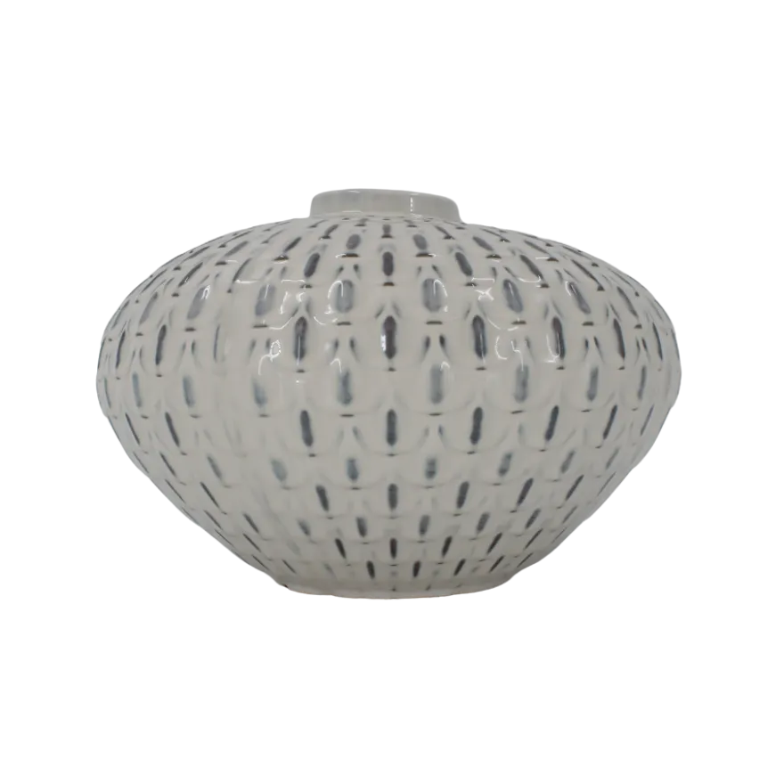 Keramik Vase i Beige Mønstre (Ø31x20,7cm)