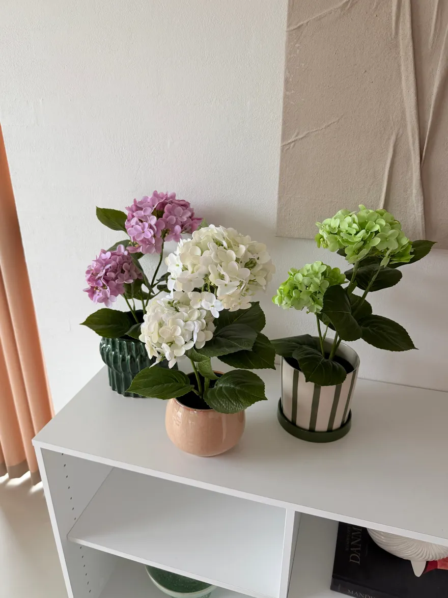 Kunstig Plante Hortensia i Grøn (H41cm)