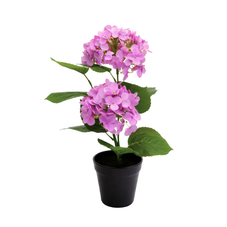 Kunstig Plante Hortensia i Lyserød (H41cm)
