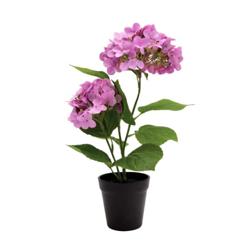 Kunstig Plante Hortensia i Lyserød (H41cm)