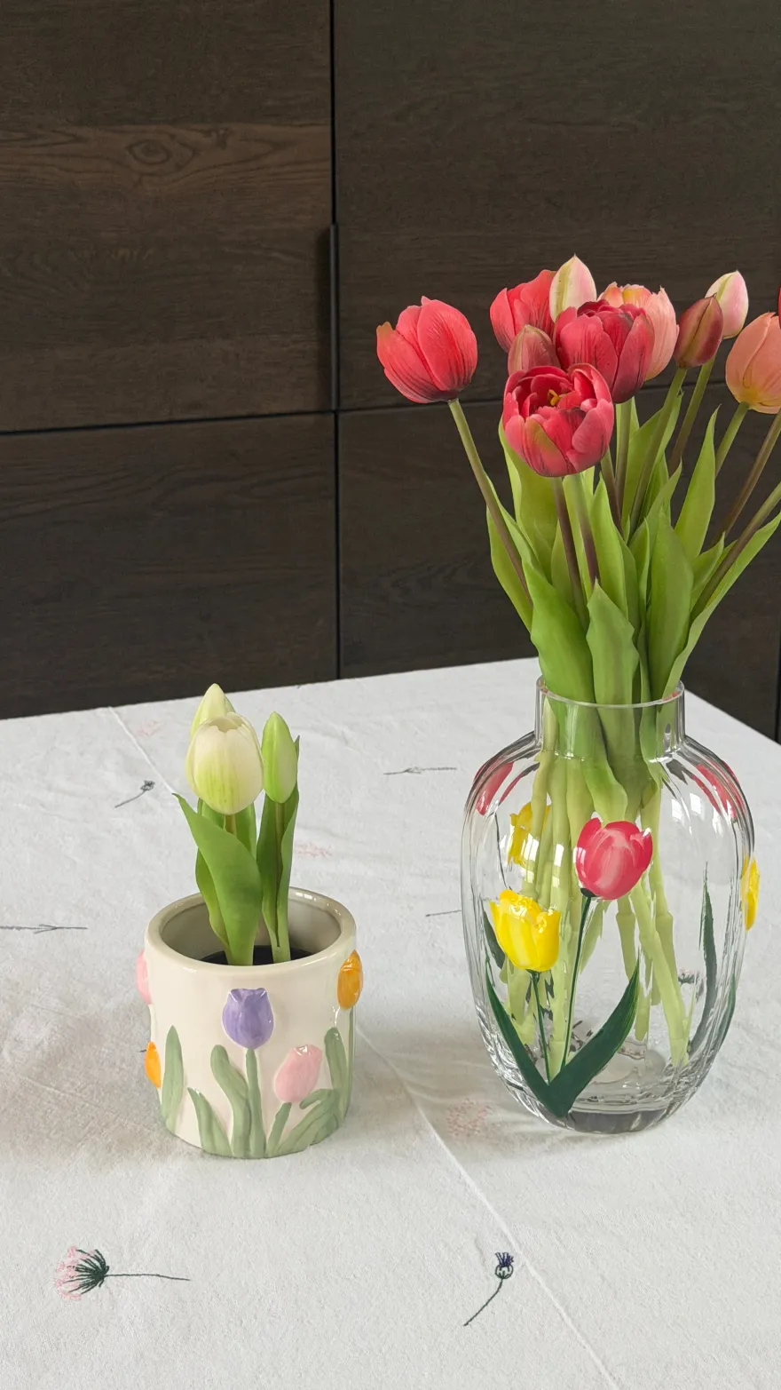 Kunstig Plante Tulipaner i Hvid (H23cm)