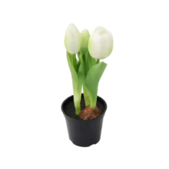 Kunstig Plante Tulipaner i Hvid (H23cm)