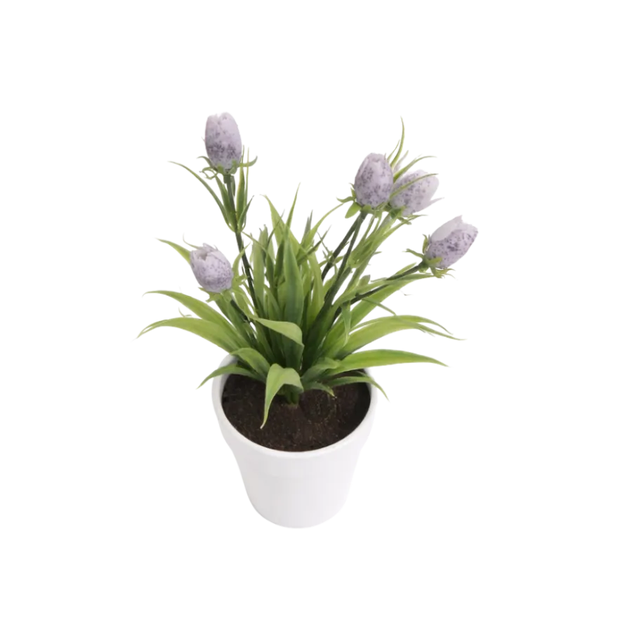 Kunstig Plante Tulipanerknopper i Lilla (H21cm)