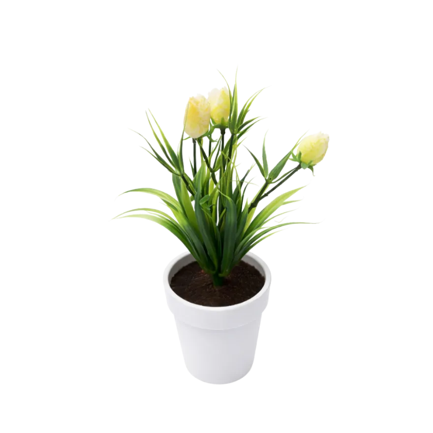 Kunstig Plante Tulipanerknopper i Gul (H21cm)