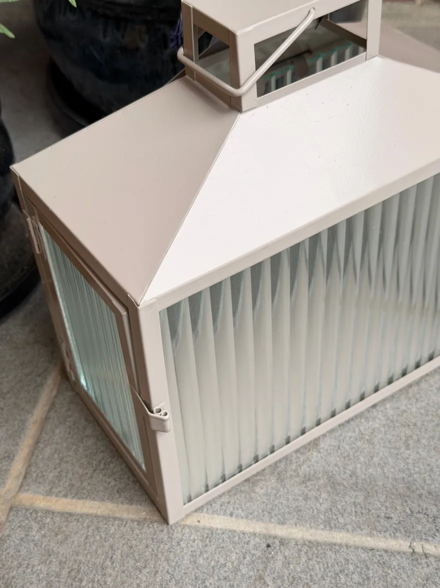 Lanterne LUCCA Metal/Glas i Beige/Grå (26,5x13cm)