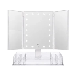 Makeupspejl m. 24 LED og Opbevaring