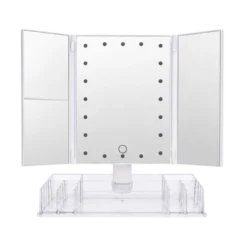 Makeupspejl m. 24 LED og Opbevaring