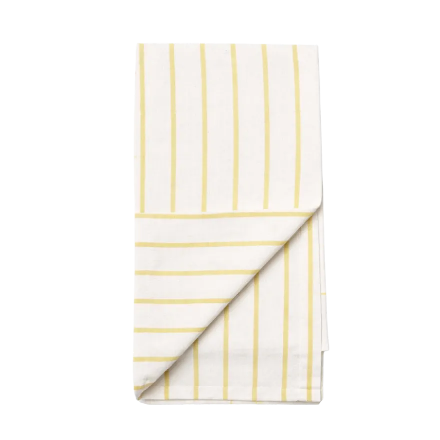 2 pk. Viskestykke MEYSA i Beige m. Gule Striber (50x70cm)