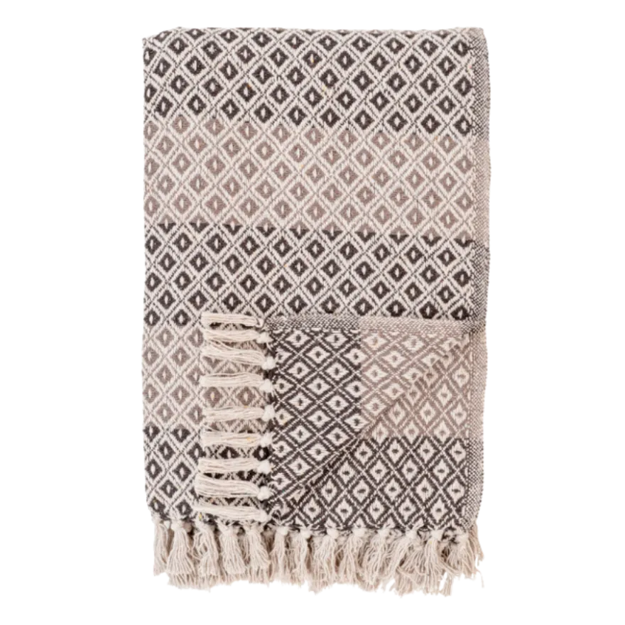 Plaid ALANYA i Brun/Beige/Hvid (130x180cm)