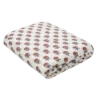 Quilt m. Blomster i Beige (130x180cm)