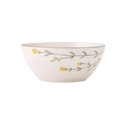 Skål GANI m. Markblomster i Creme (Ø15x7cm)