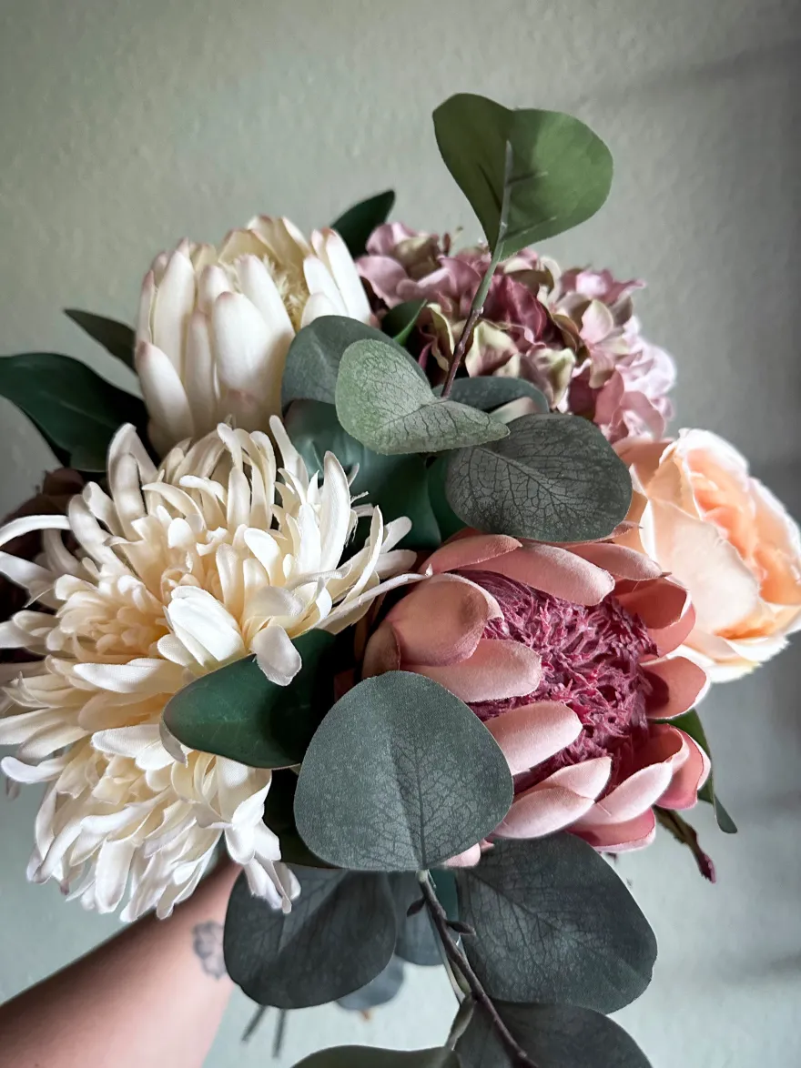 3 stk. Blomst i Creme Farve (H63cm)