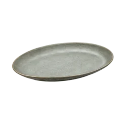 6 stk. Desserttallerkener Oval i Grå (22x18cm)