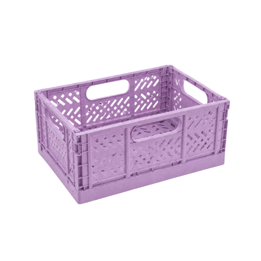 2 stk. Foldekasser Medium i Meleret Glimmer Lilla (29x21,3x12cm)