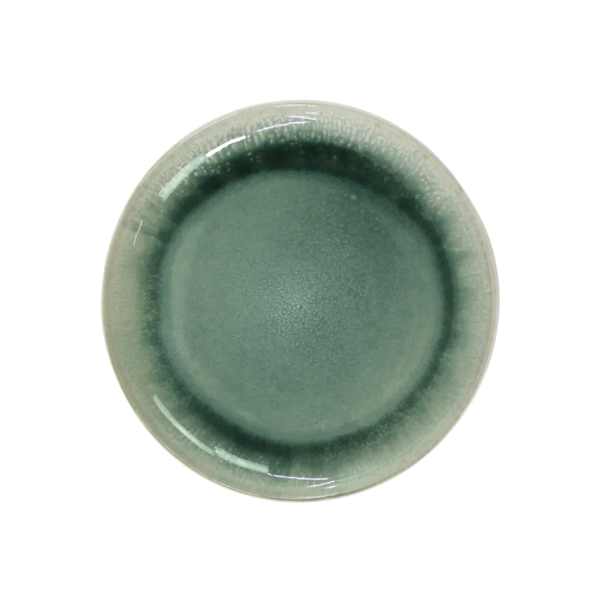 6 stk. Frokosttallerkener ASTA m. Løbeglasur i Grøn (Ø17cm)