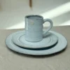 6 stk. Frokosttallerkener i Blå/Hvid (Ø19,5cm)