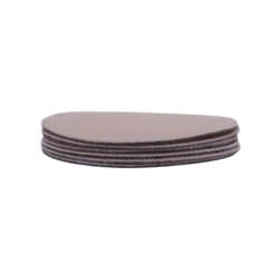 6 stk. Glasbrikker Rund i Beige/Brun PU Læder (Ø10cm)