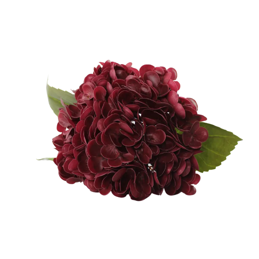 3 stk. Hortensia Blomster i Bordeaux (H55cm)