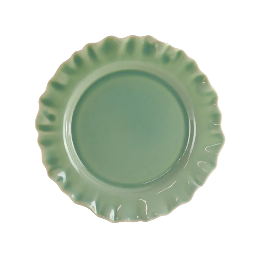 6 stk. Keramik Frokosttallerkener BENTOi Grøn (Ø22x2,2cm)