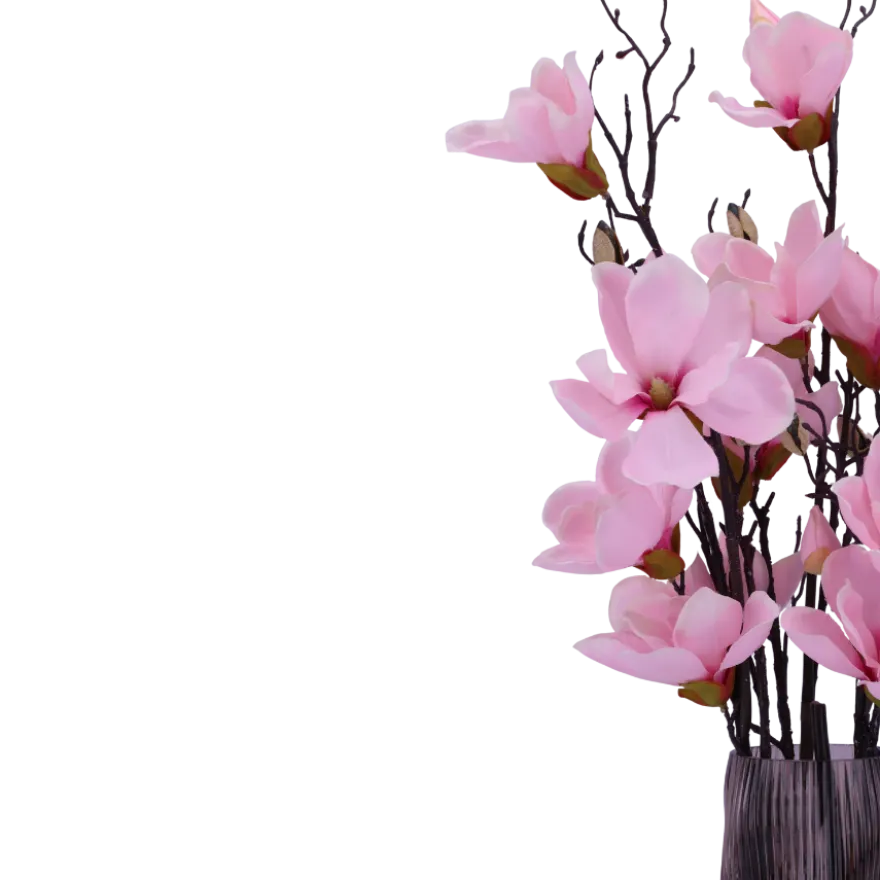 3 stk. Magnolia Blomster i Lyserød (H100cm)