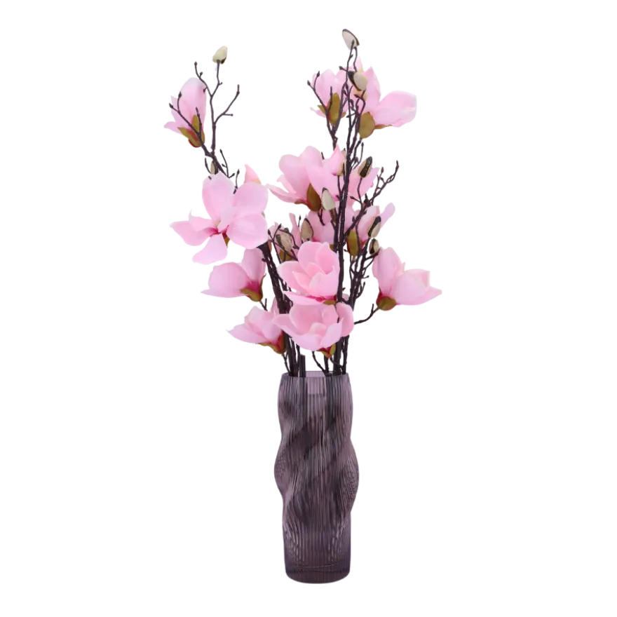 3 stk. Magnolia Blomster i Lyserød (H100cm)