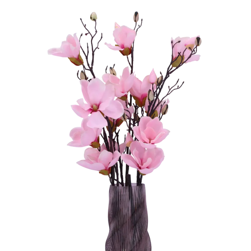 3 stk. Magnolia Blomster i Lyserød (H100cm)